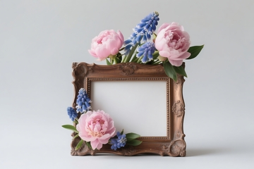 春季或夏季花卉边框婚礼相框 1