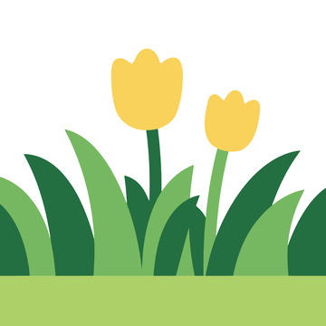 花卉草丛矢量素材