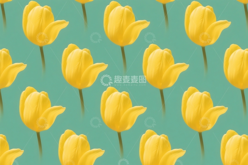 高清大图下载【趣麦麦图】春季花卉的无缝图案 