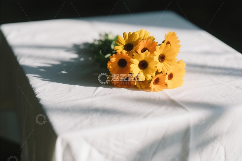 高清大图下载【趣麦麦图】春季金盏花的无缝图案 