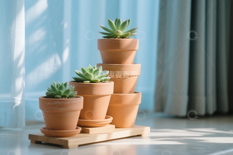 高清大图下载【趣麦麦图】春季花盆套装 