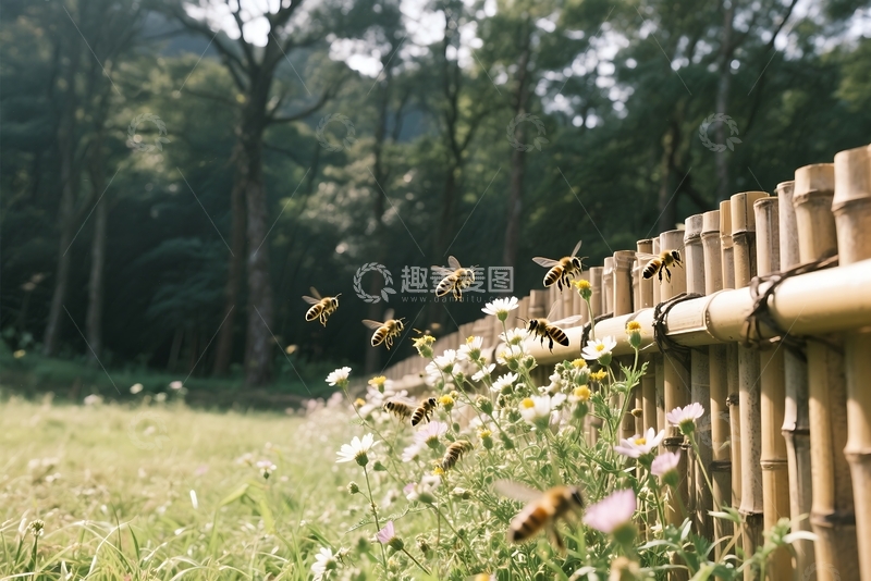 高清大图下载【趣麦麦图】比杜谷围栏旁的野花 