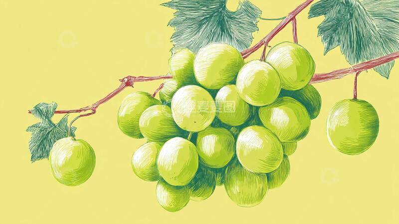 高清大图下载【趣麦麦图】绿葡萄  水果  夏季1