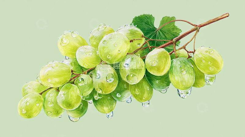 高清大图下载【趣麦麦图】绿水珠葡萄  水果  夏季5