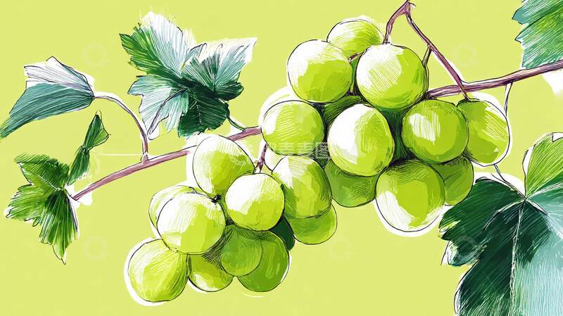 高清大图下载【趣麦麦图】绿葡萄  水果  夏季