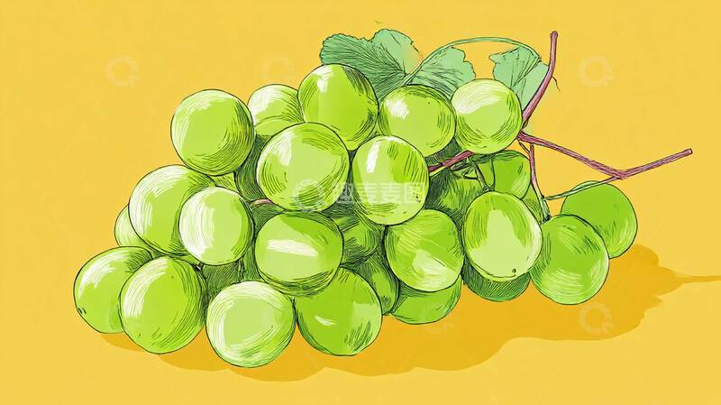 高清大图下载【趣麦麦图】绿葡萄  水果  夏季3