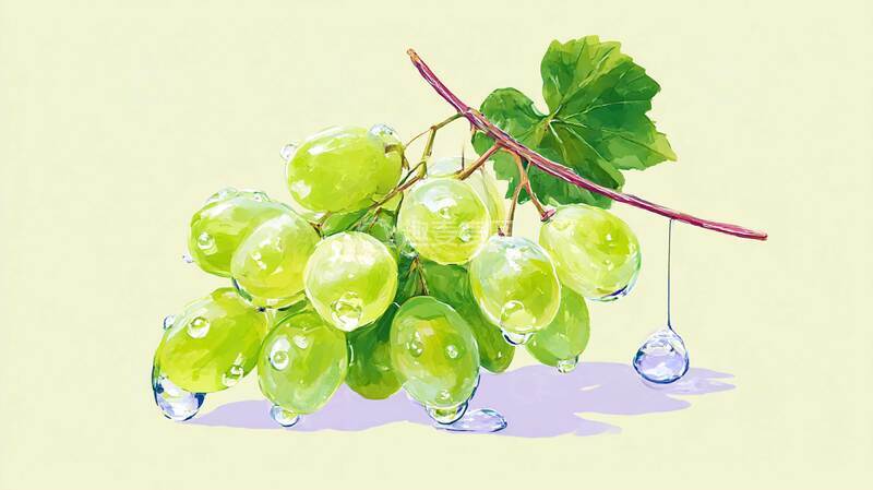 高清大图下载【趣麦麦图】绿水珠葡萄  水果  夏季2