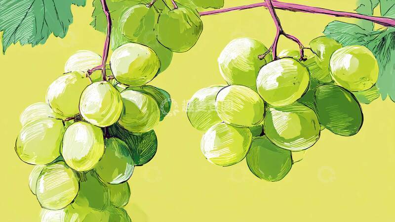高清大图下载【趣麦麦图】绿葡萄  水果  夏季2