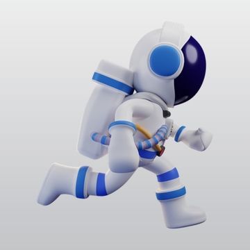 宇航员奔跑3D插图blend模型图标海报