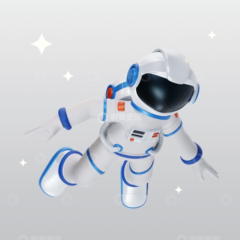 源文件下载【趣麦麦图】宇航员飞行在空间3Dblend模型素材