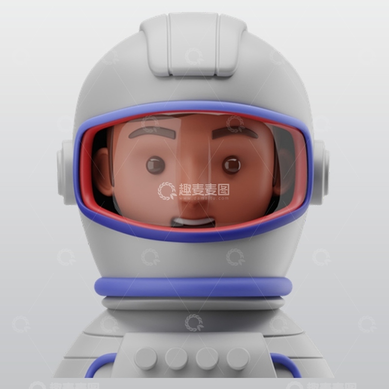 源文件下载【趣麦麦图】宇航员3D图标blend模型图标海报素材1