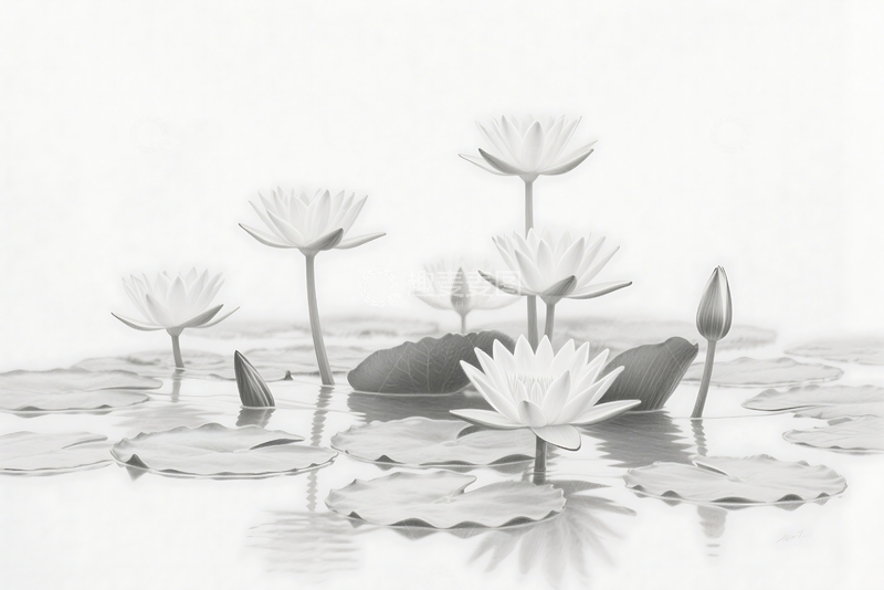 高清大图下载【趣麦麦图】白色睡莲1 