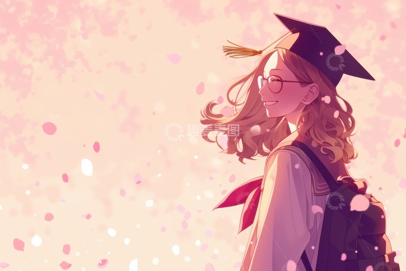 高清大图下载【趣麦麦图】手绘简约毕业季毕业生