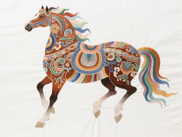 国潮艺术插画骏马2