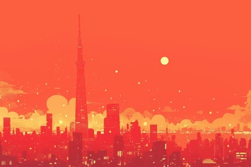 城市建筑底部边框背景