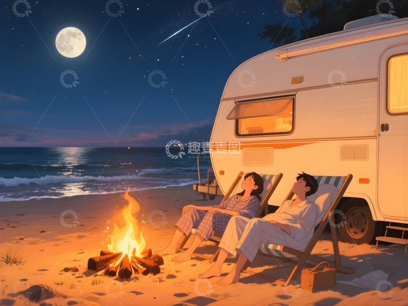 高清大图下载【趣麦麦图】旅游露营人物素材5