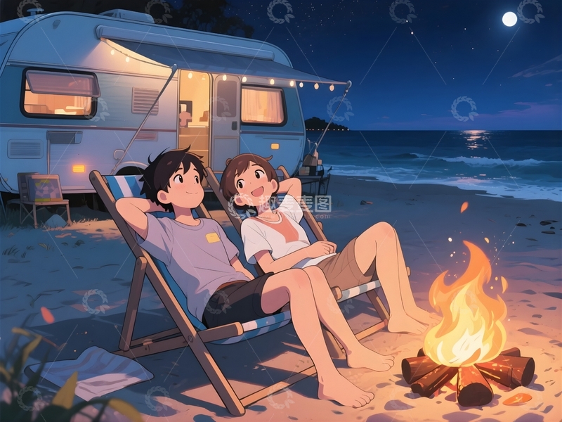 高清大图下载【趣麦麦图】旅游露营人物素材4