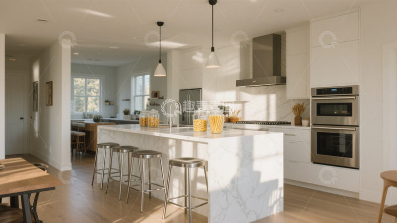 高清大图下载【趣麦麦图】简约岛台厨房1