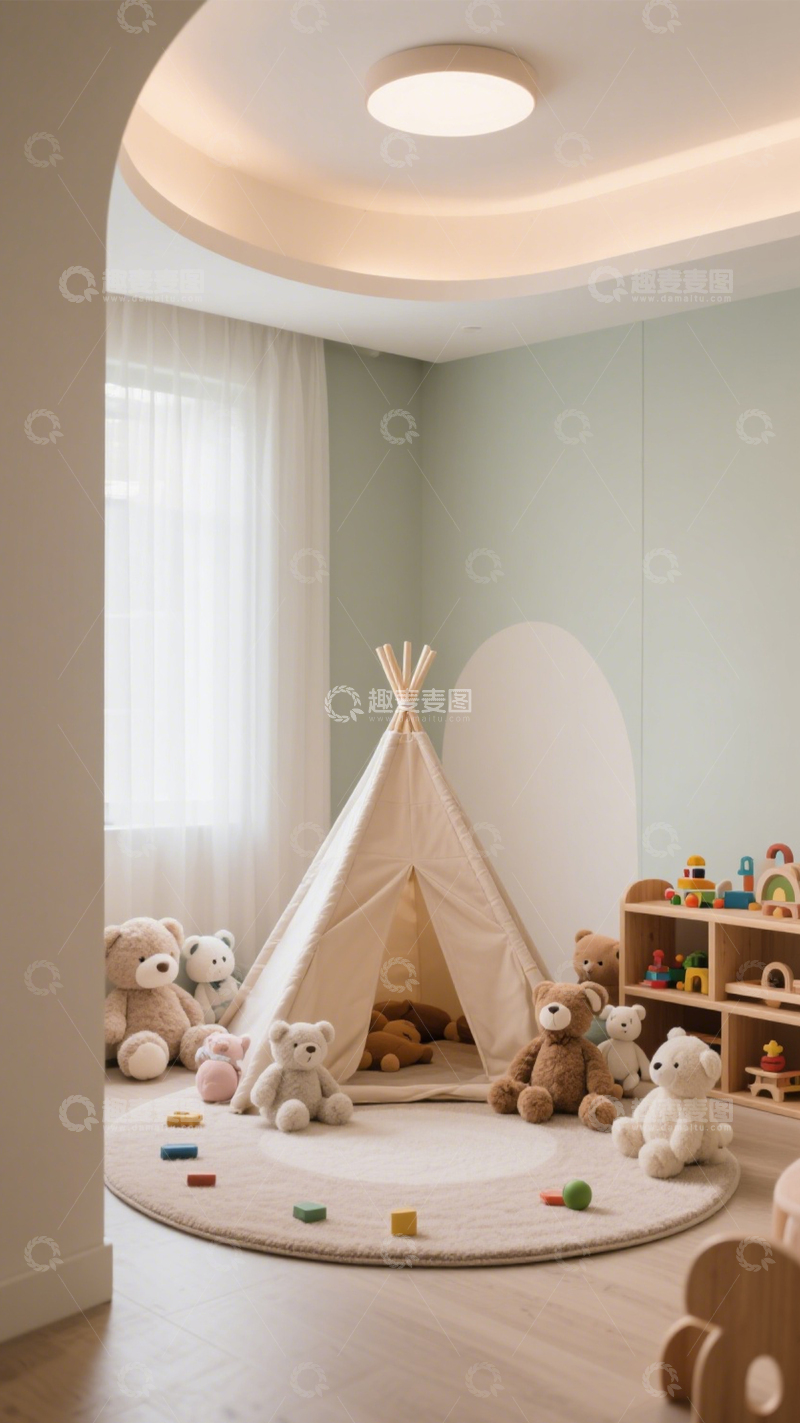 高清大图下载【趣麦麦图】童趣帐篷儿童房3
