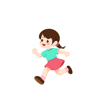 卡通春季踏青小女孩元素IP