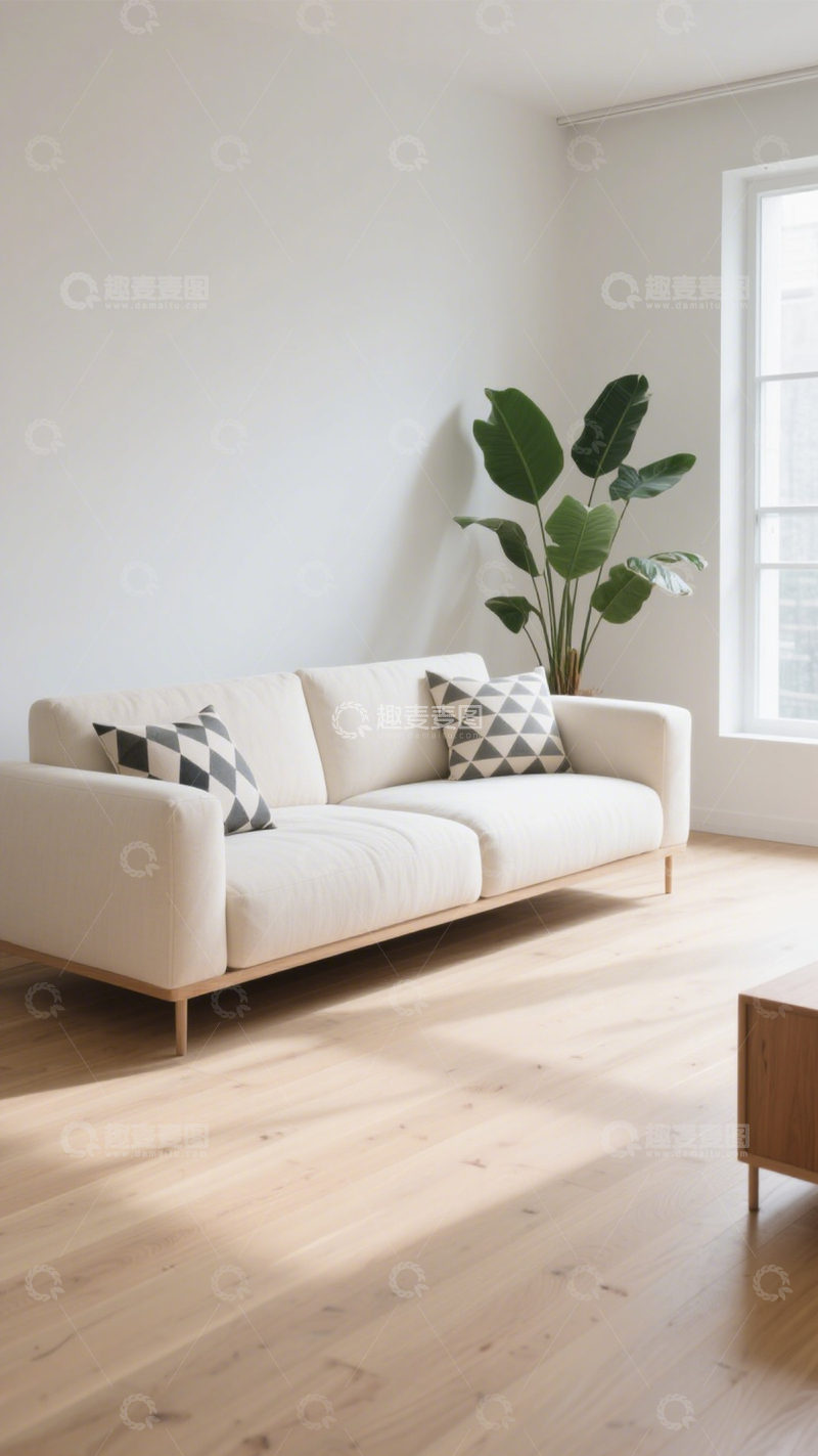 高清大图下载【趣麦麦图】简约白色客厅