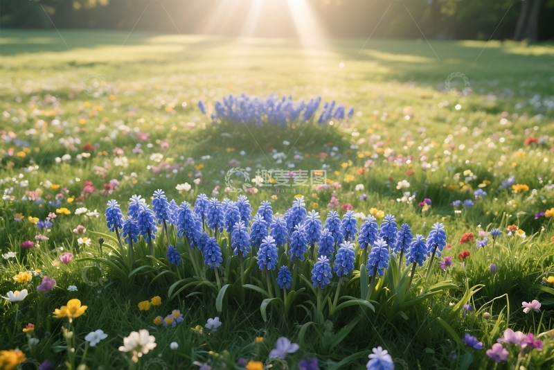 高清大图下载【趣麦麦图】背光下的草地花朵 