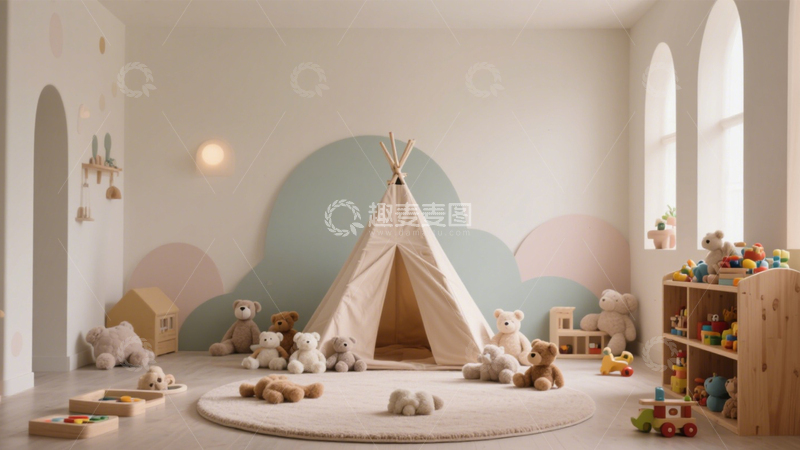 高清大图下载【趣麦麦图】童趣帐篷儿童房1
