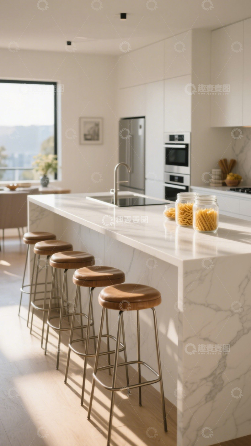 高清大图下载【趣麦麦图】简约岛台厨房2
