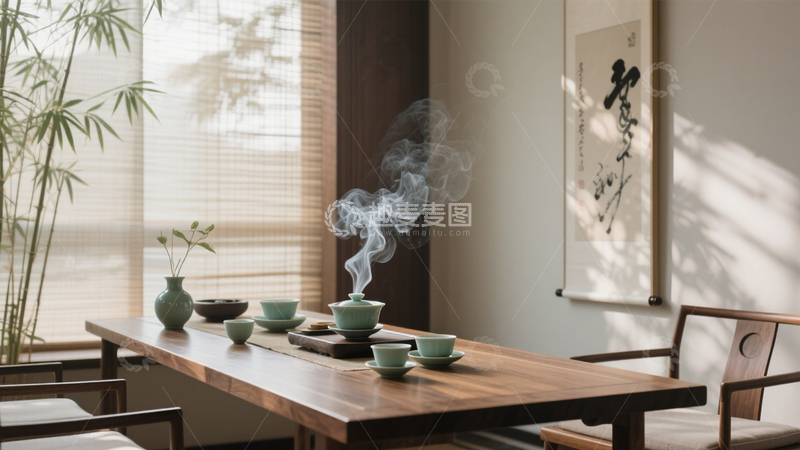 高清大图下载【趣麦麦图】禅意中式茶室