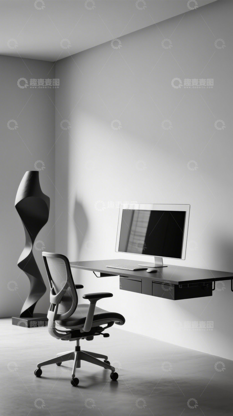 高清大图下载【趣麦麦图】简约极简办公区3