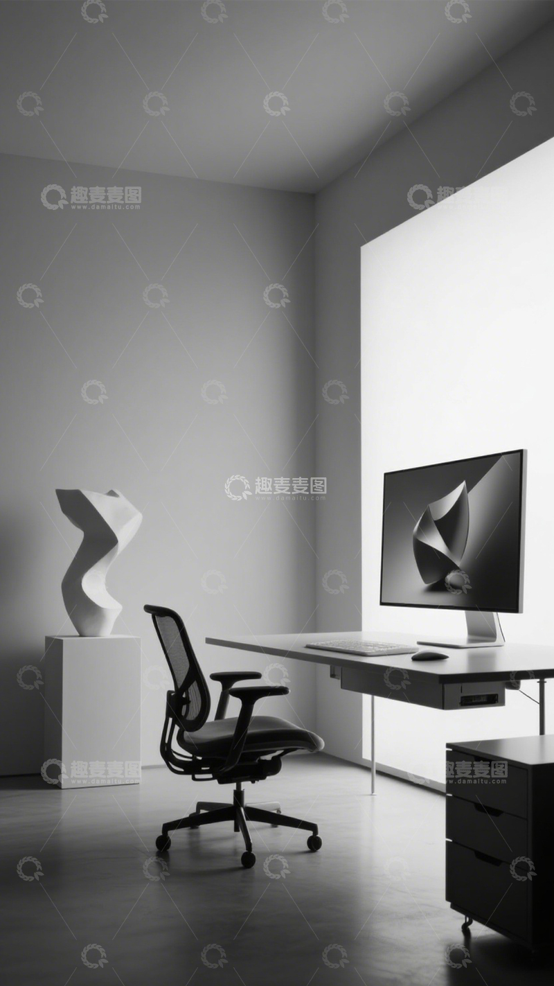 高清大图下载【趣麦麦图】简约极简办公区