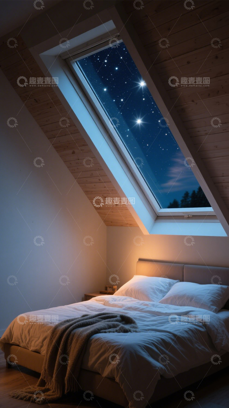 高清大图下载【趣麦麦图】静谧星空顶卧室2
