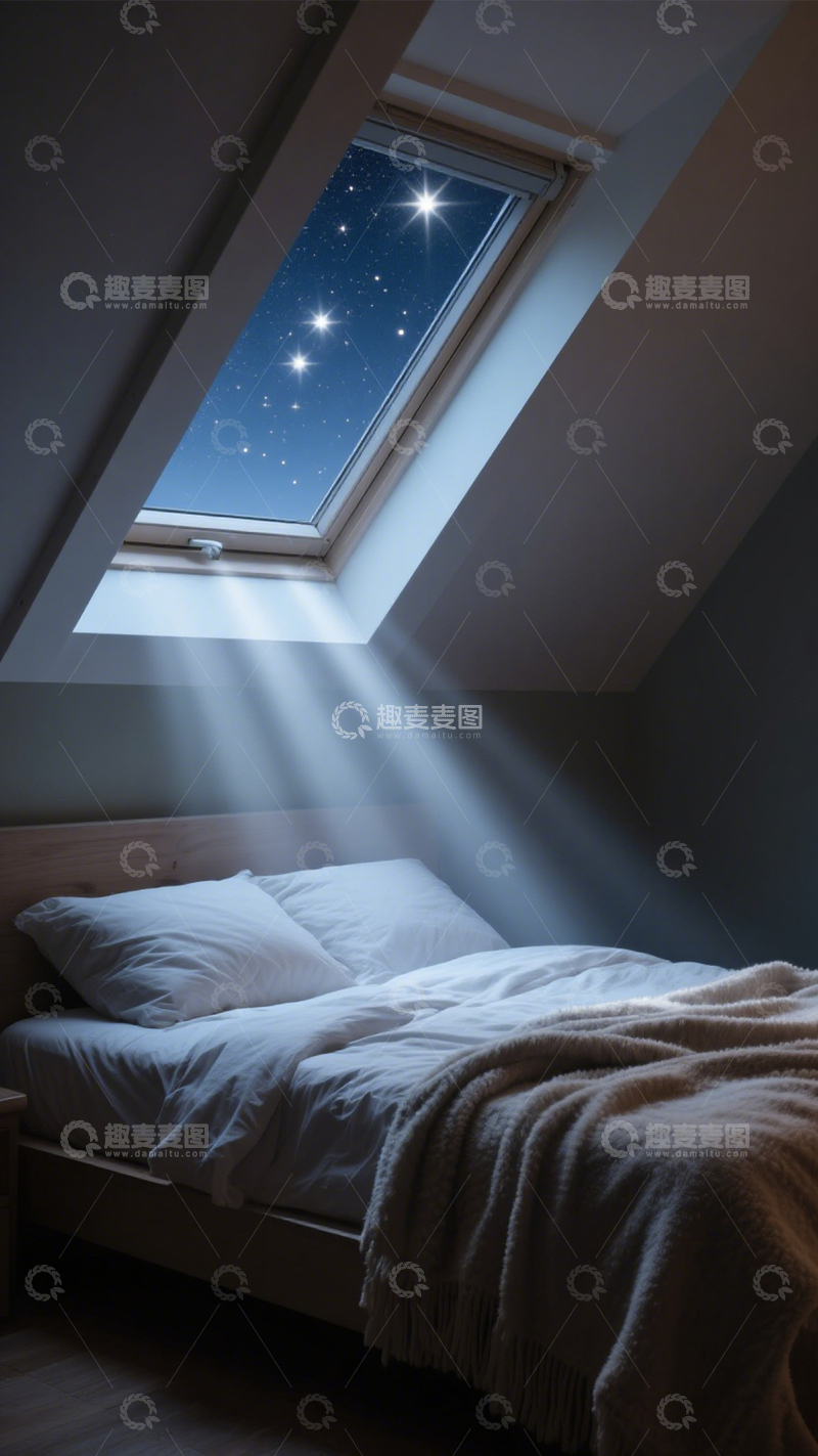 高清大图下载【趣麦麦图】静谧星空顶卧室1