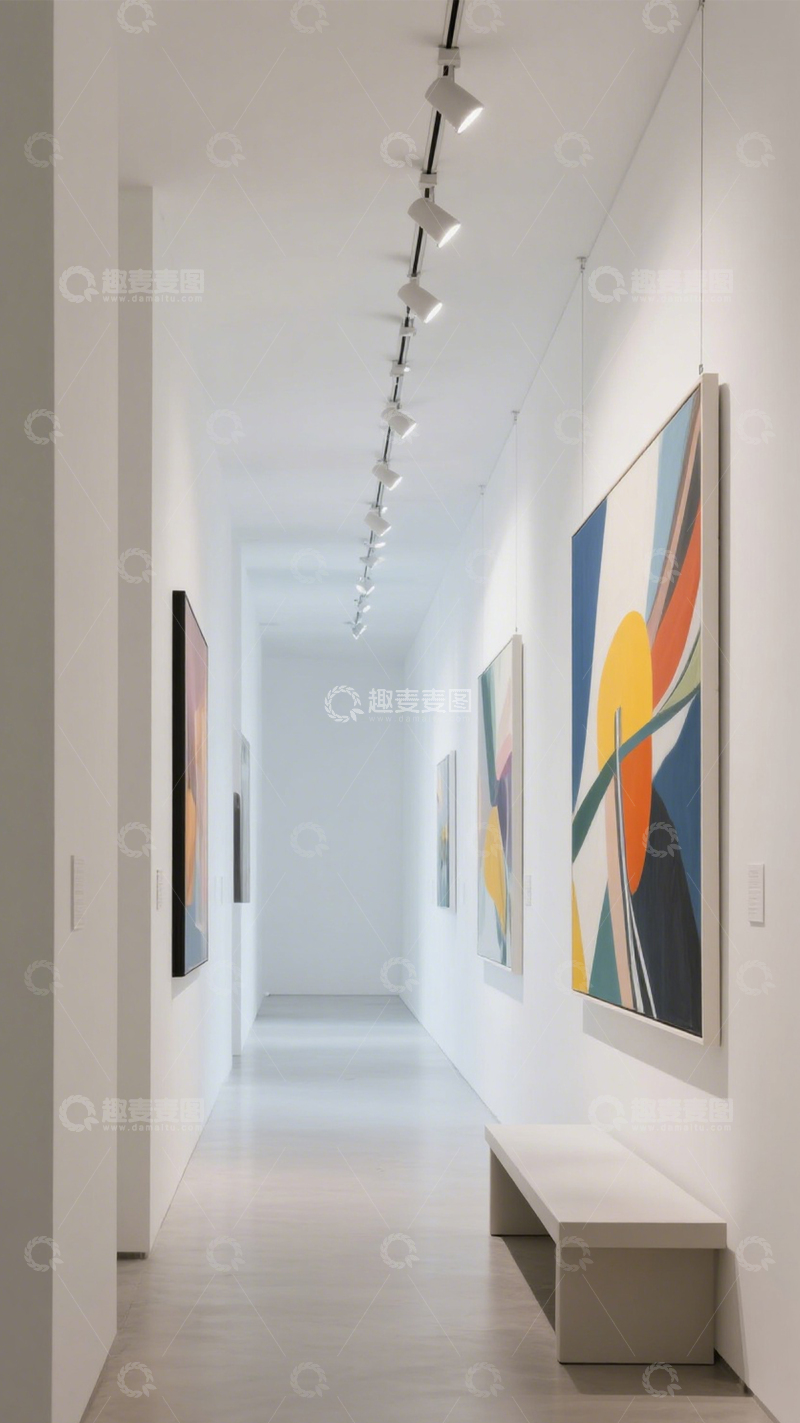 高清大图下载【趣麦麦图】抽象画艺术展览长廊