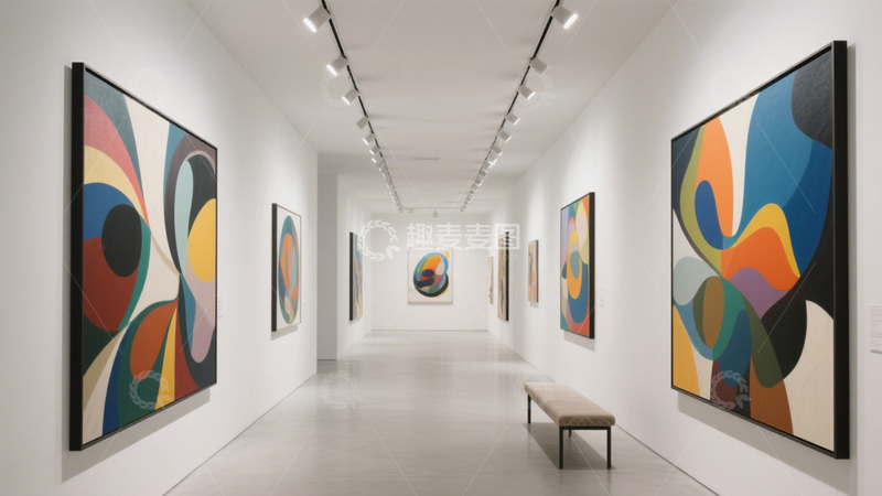 高清大图下载【趣麦麦图】抽象画艺术展览长廊3