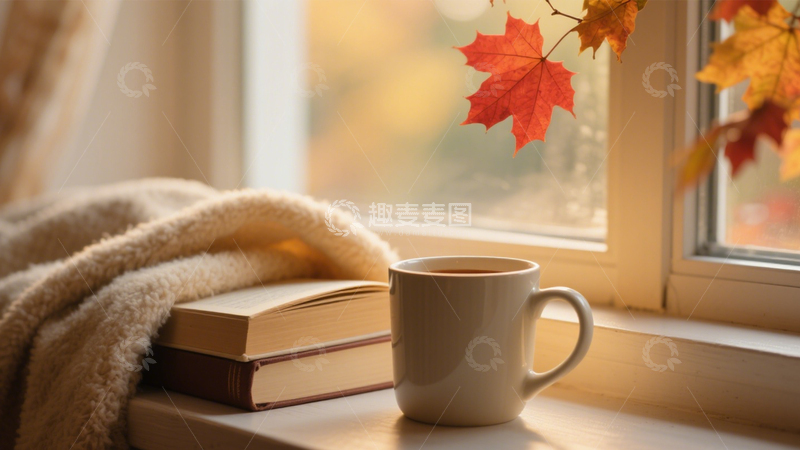 高清大图下载【趣麦麦图】静谧秋日阅读窗台3