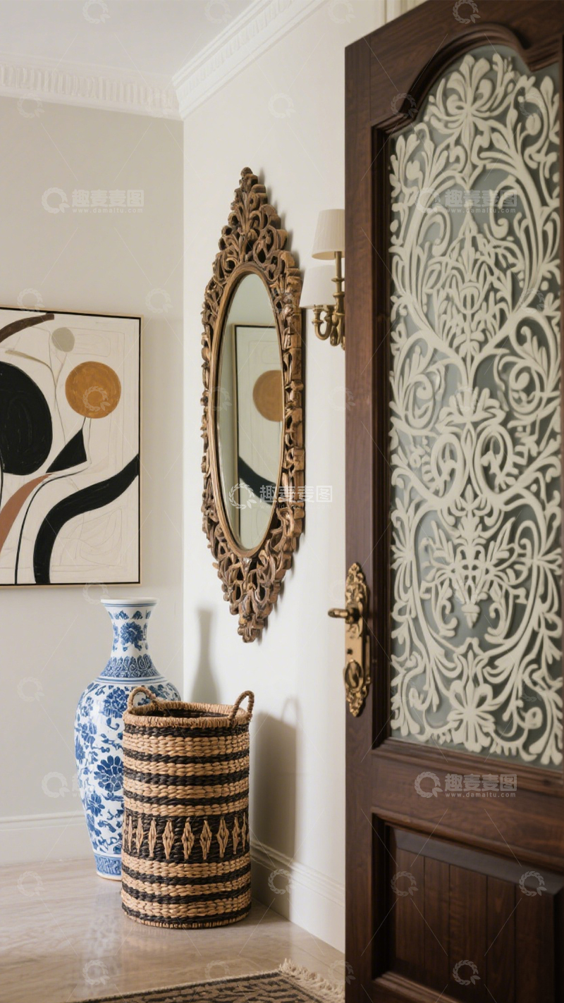 高清大图下载【趣麦麦图】古典优雅复古玄关1