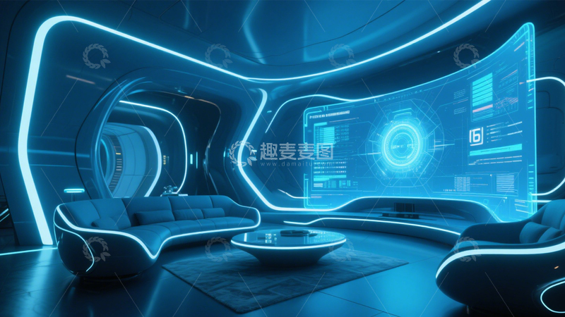 高清大图下载【趣麦麦图】未来科技赛博客厅3