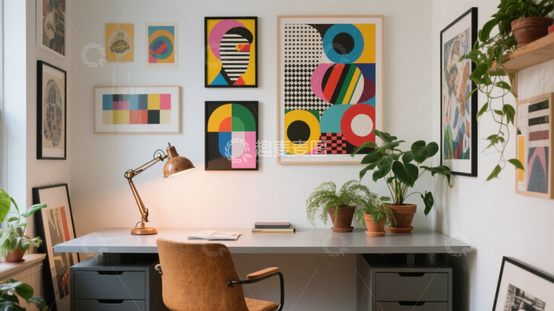 高清大图下载【趣麦麦图】文艺波普艺术办公区