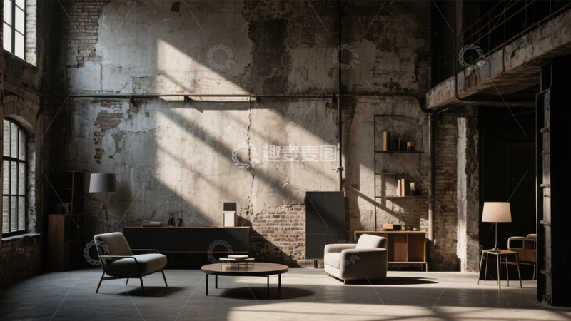 高清大图下载【趣麦麦图】粗犷工业风 loft 空间3