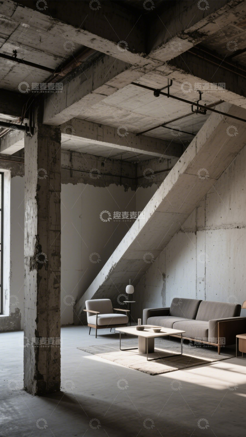 高清大图下载【趣麦麦图】粗犷工业风 loft 空间1