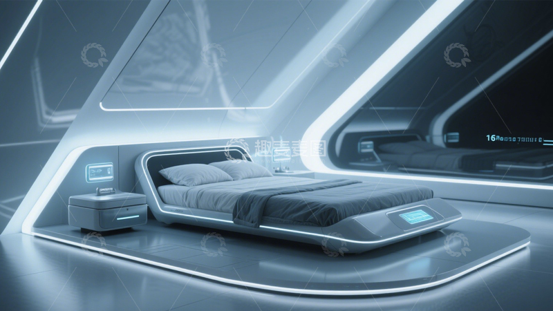 高清大图下载【趣麦麦图】科技未来感智能卧室3
