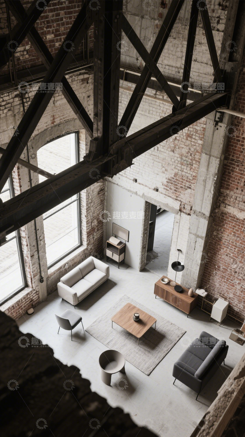 高清大图下载【趣麦麦图】粗犷工业风 loft 空间2
