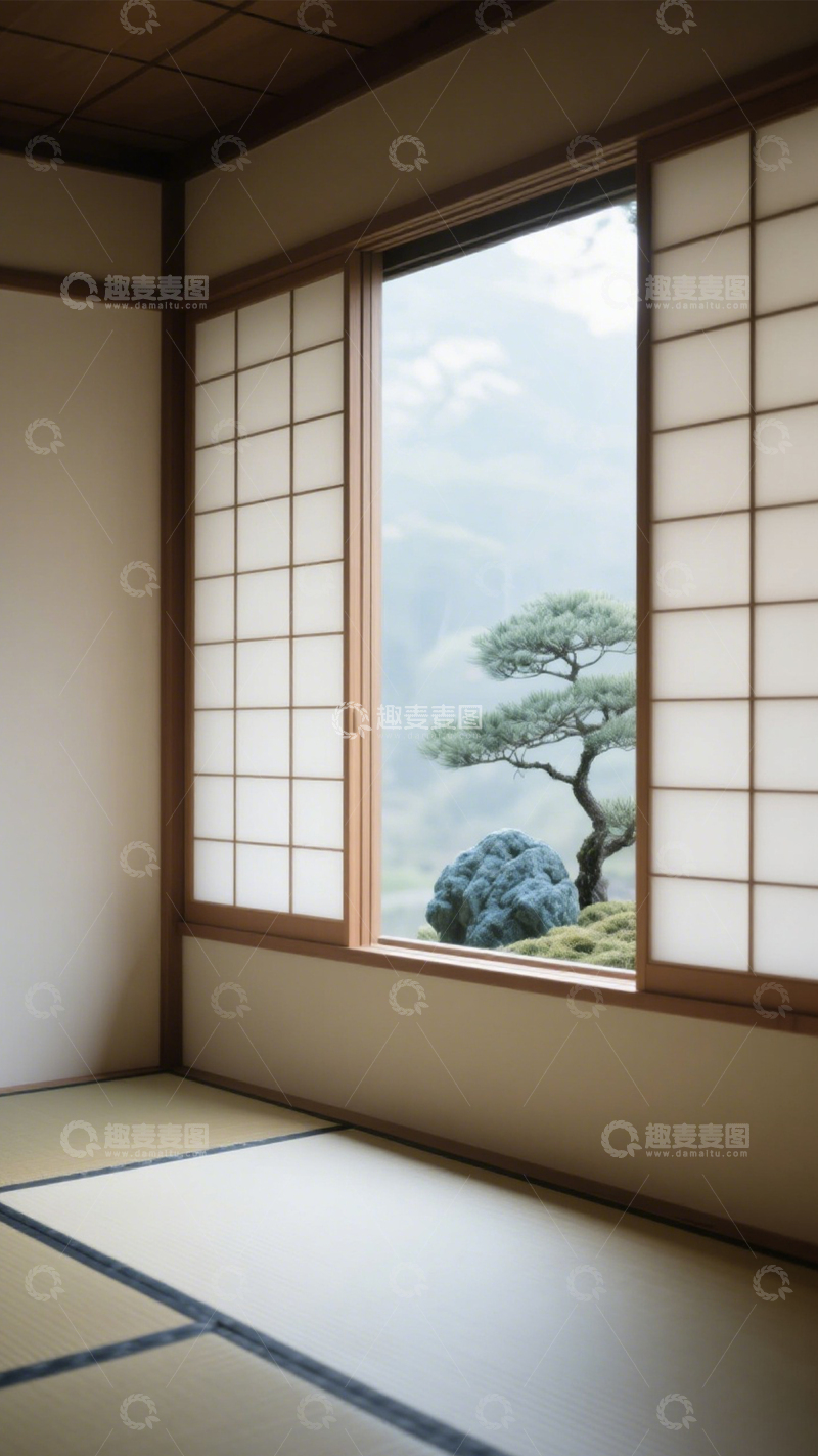 高清大图下载【趣麦麦图】宁静禅意日式茶室1
