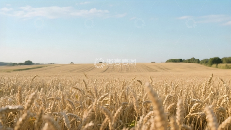 高清大图下载【趣麦麦图】芒种麦田秋收2
