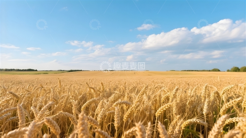高清大图下载【趣麦麦图】芒种麦田秋收1