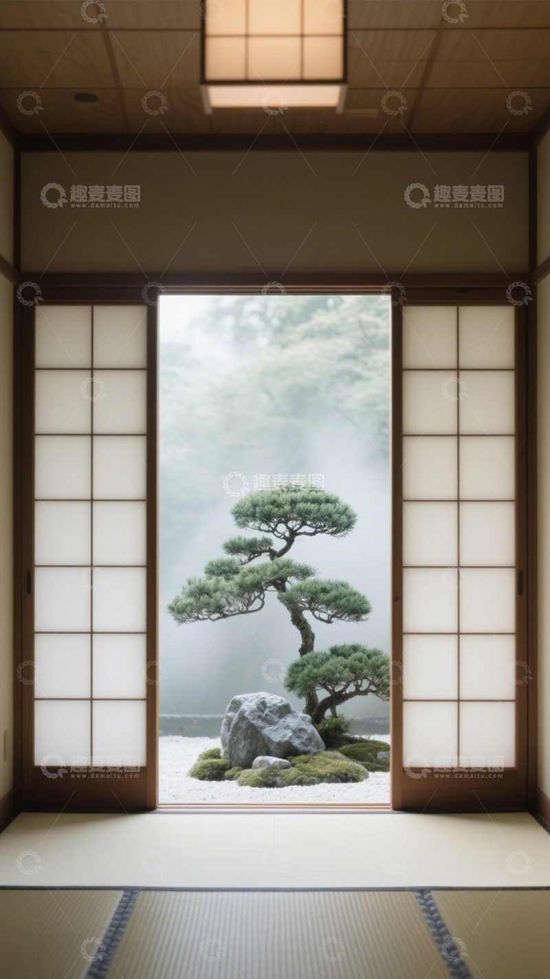 高清大图下载【趣麦麦图】宁静禅意日式茶室2
