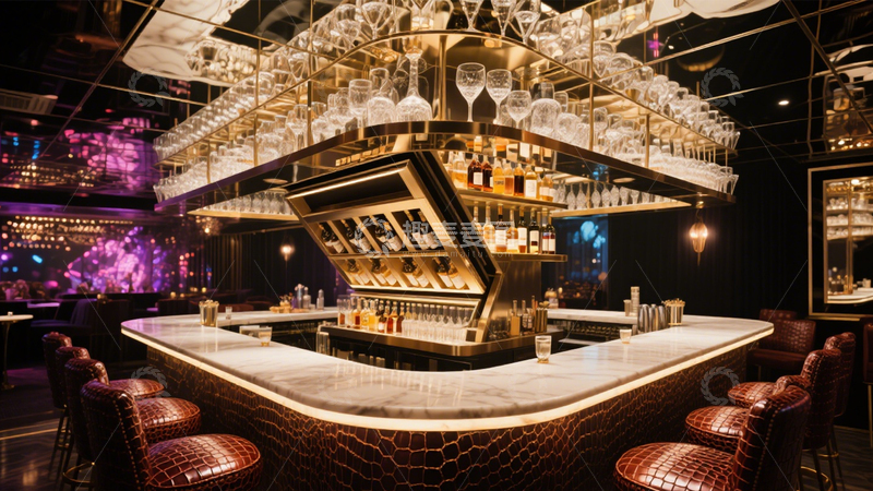 高清大图下载【趣麦麦图】奢华多层酒架酒吧2