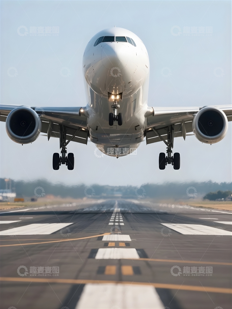 高清大图下载【趣麦麦图】飞机起降的一瞬间