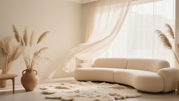 奶油风蒲苇弧形沙发客厅3